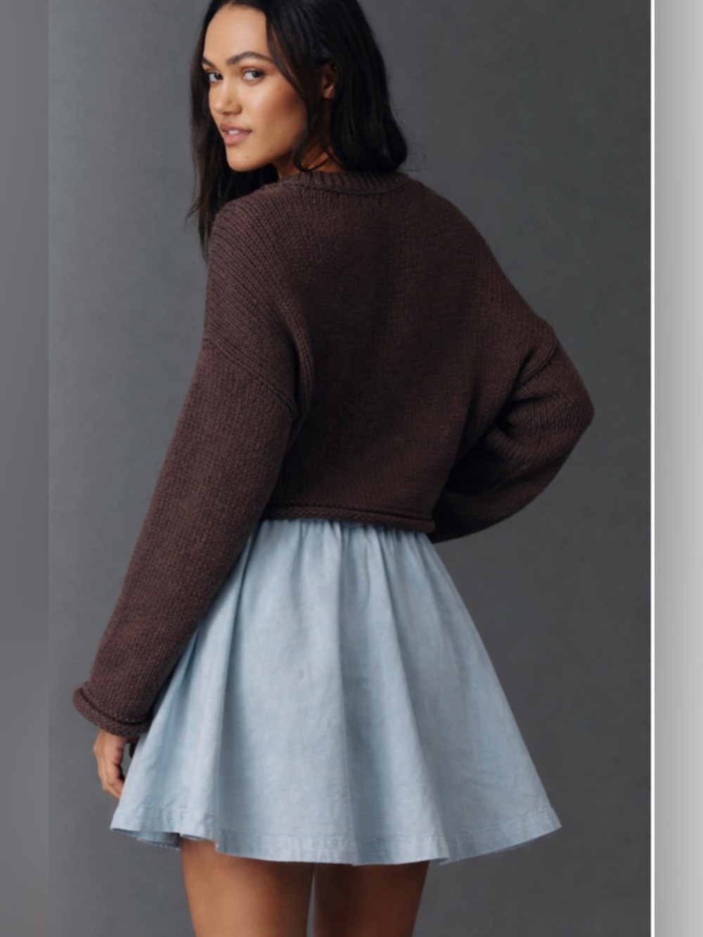 Joie LINEN Soft Blue Mini Skirt with pockets